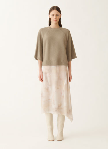Fabiana Filippi Wool and silk cape with sequins, olive GREEN MAD215F067D2960000