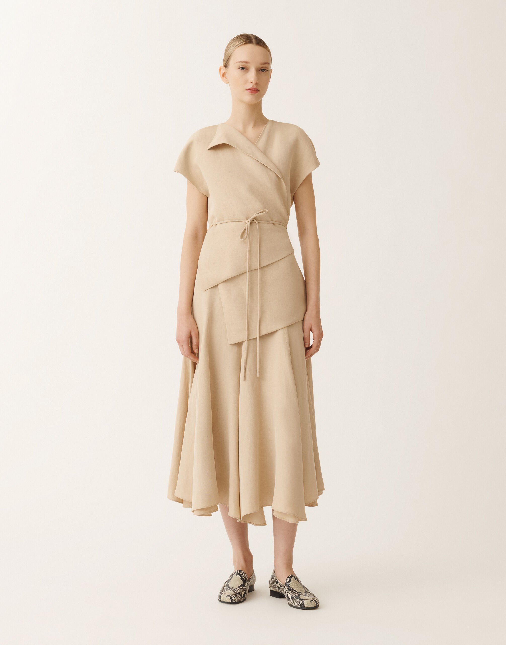 Fabiana Filippi Wickeltop aus Leinen und Viskose, sand SAND TPD275F731D5440000