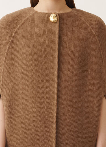 Fabiana Filippi Cape in soft double chevron, camel and ebony Brown CTD225F675D9230000