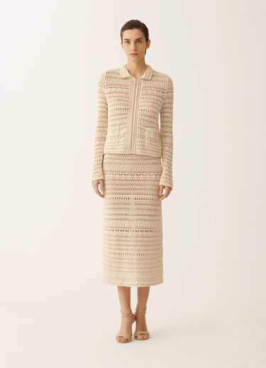 Fabiana Filippi Wool and cotton jacket with sequins, vanilla Vanilla GCD266F204L7350000