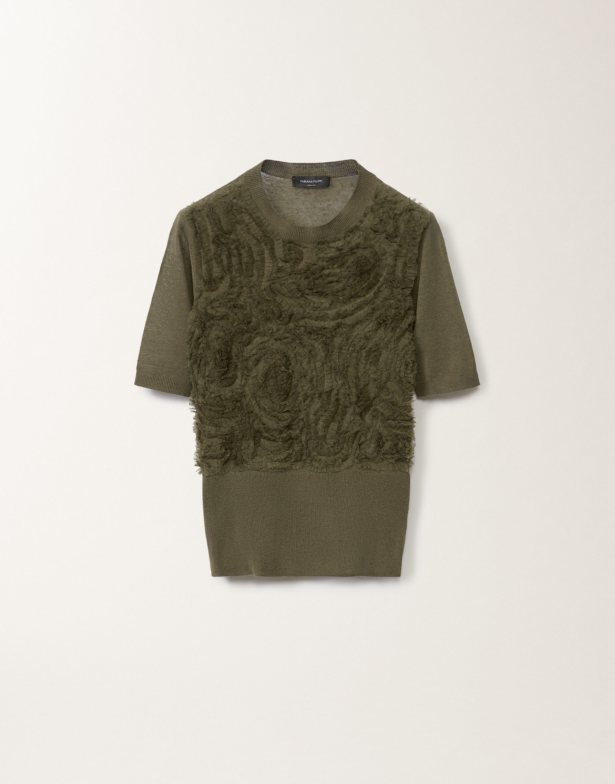 Linen sweater, grass for Women | Fabiana Filippi®