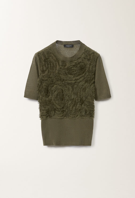 Fabiana Filippi Linen sweater, grass GRASS MAD275F539L3480000