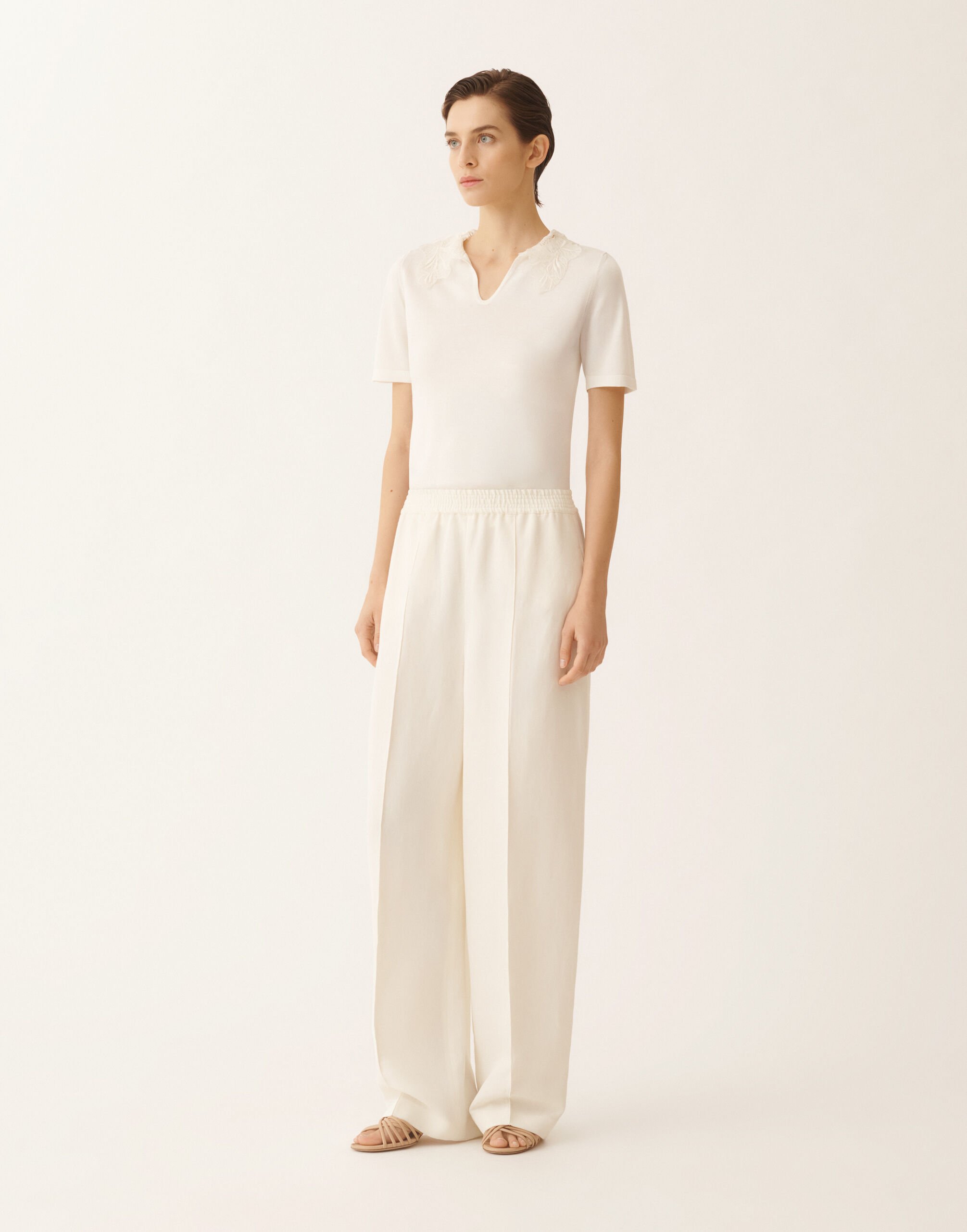 Fabiana Filippi Crepe de chine pants, butter BUTTER PAD276F336M1870000