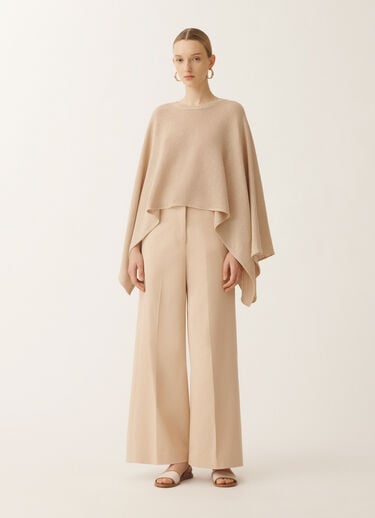 Fabiana Filippi Cotton and linen cape with sequins, sand SAND SAD275A010D2730000