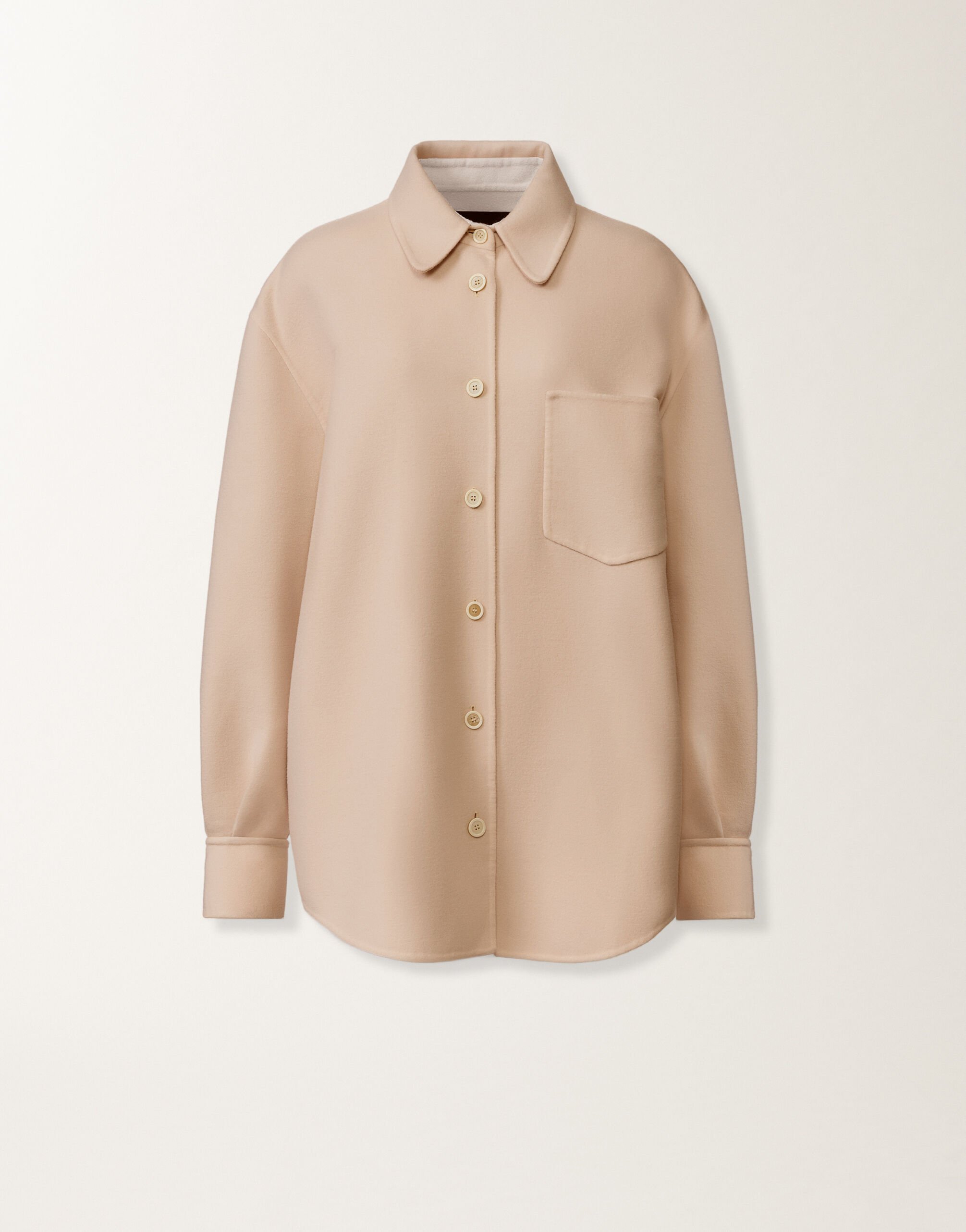 Langes Hemd aus doppellagiger Wolle, Kasha Fabiana Filippi Langes Hemd aus doppellagiger Wolle, Kasha Kasha CTD266F245L7360000