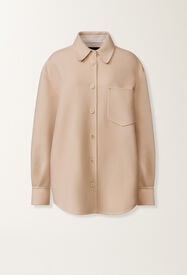 Fabiana Filippi Long shirt in double wool, kasha Beige CTD266F245L7360000