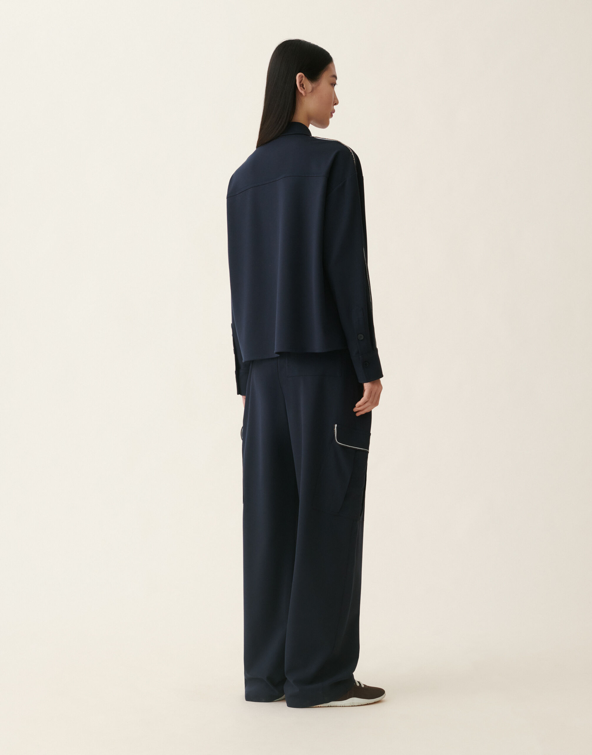 Fabiana Filippi Veste cropped en jersey point Milano, bleu nuit Bleu nuit GCD216F261M3100000