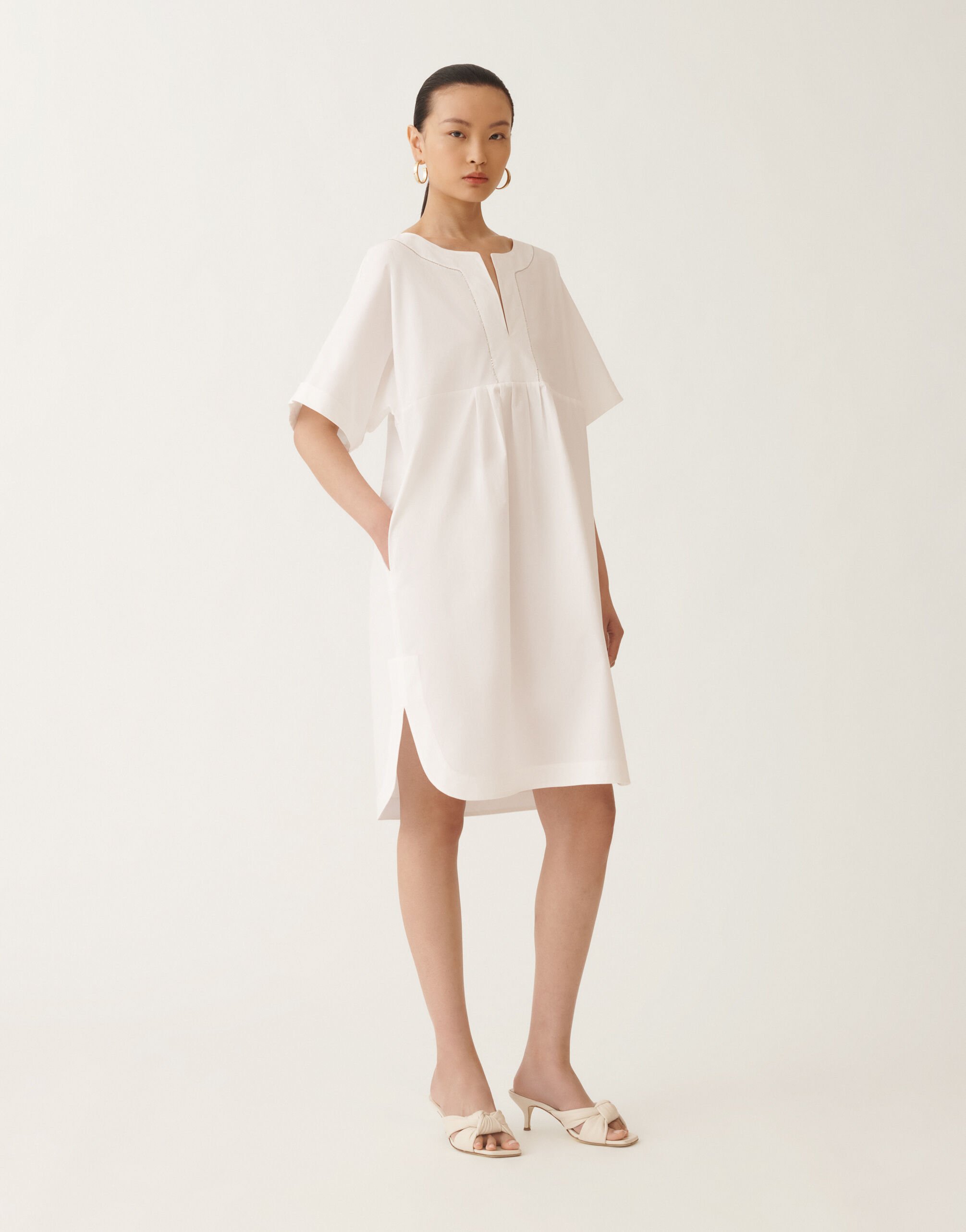 Fabiana Filippi Stretch poplin dress, optical white OPTICAL WHITE ABDC02F110H5450000