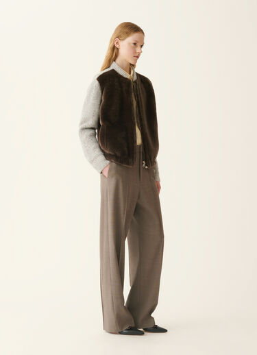 Fabiana Filippi Merino shearling bomber jacket, falcon Falcon PLD226F673M4960000