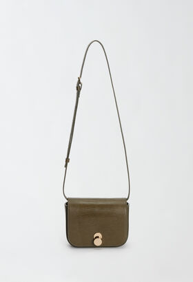 Fabiana Filippi LIZARD EFFECT MINI MESSENGER BAG WITH ECLISSI METAL CLOSURE WHITE BGD265A860L2520000