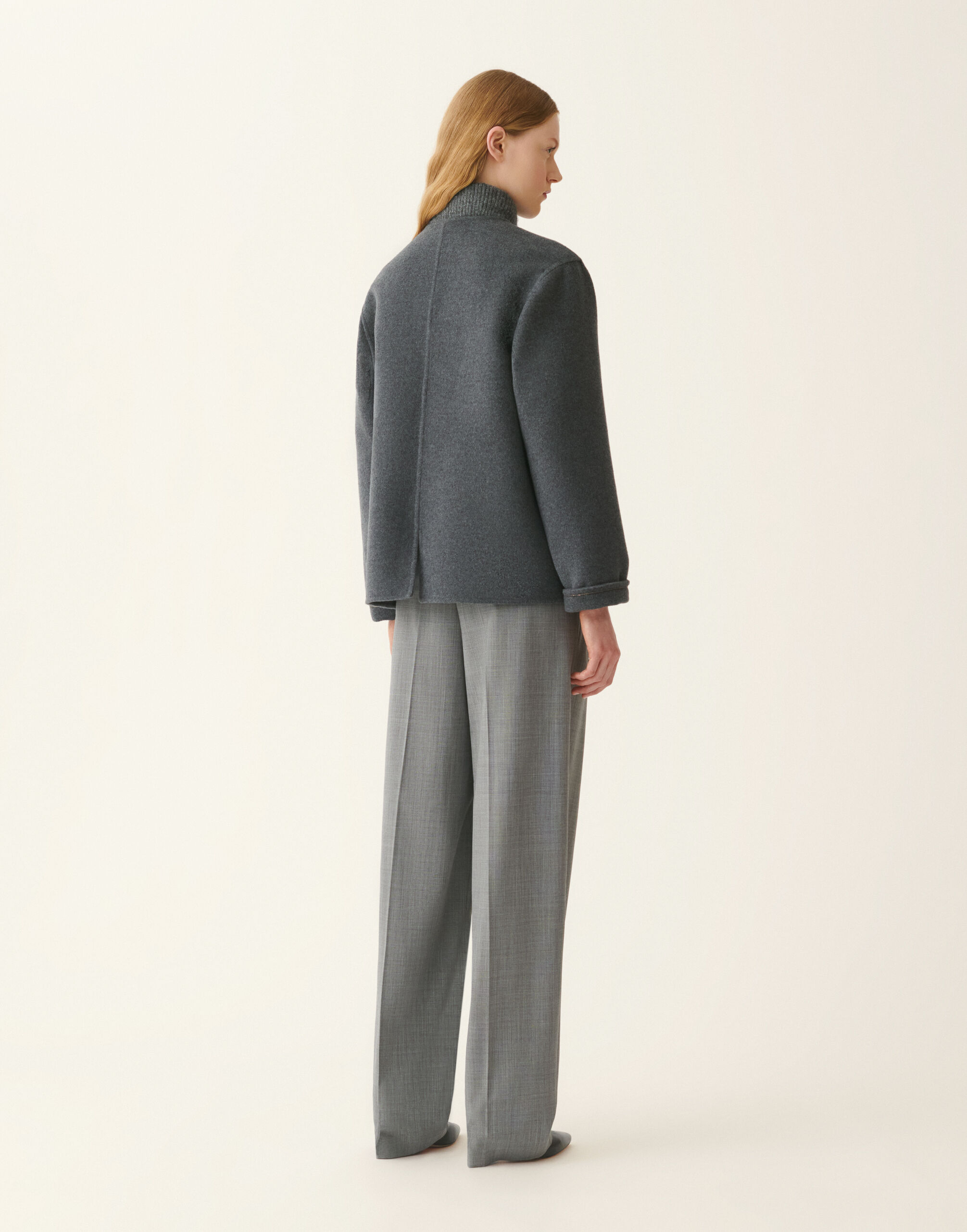 Wool and cashmere double coat, lead Fabiana Filippi Wool and cashmere double coat, lead Lead CTD226F643M4810000