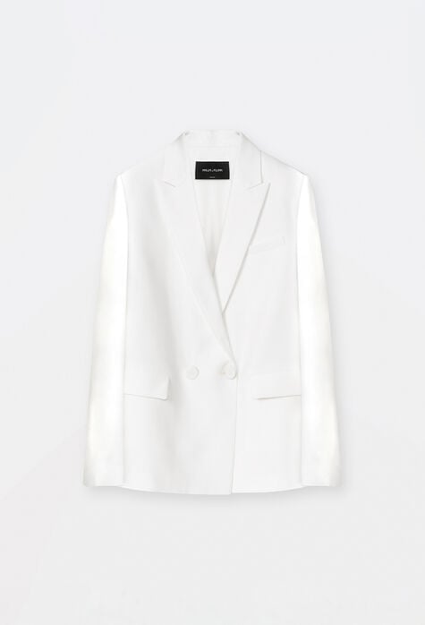 Fabiana Filippi Double-breasted jacket in radzmir wool and silk, white GCD264F172I8870000