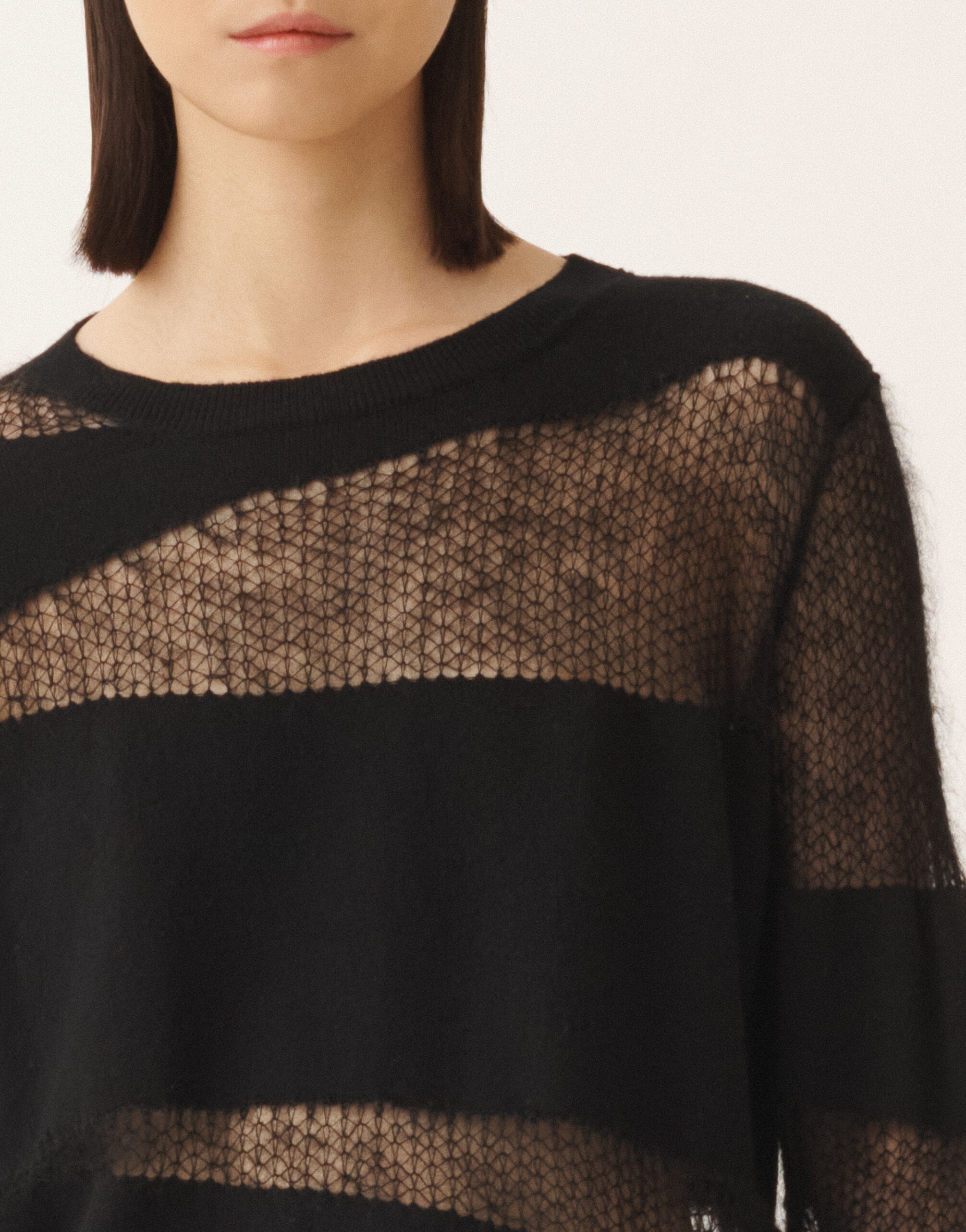 Fabiana Filippi Suéter en platino y mohair, negro Negro MAD225F507L6400000