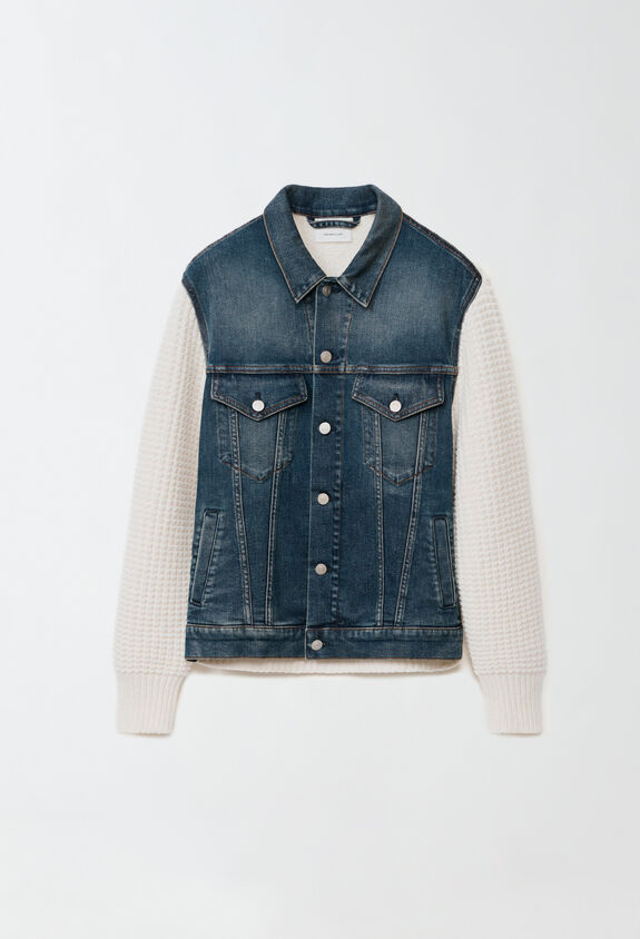 Fabiana Filippi OVERSIZE INDIGO DENIM JACKET WITH KNIT DETAIL BLUE GCD224F679L0920000