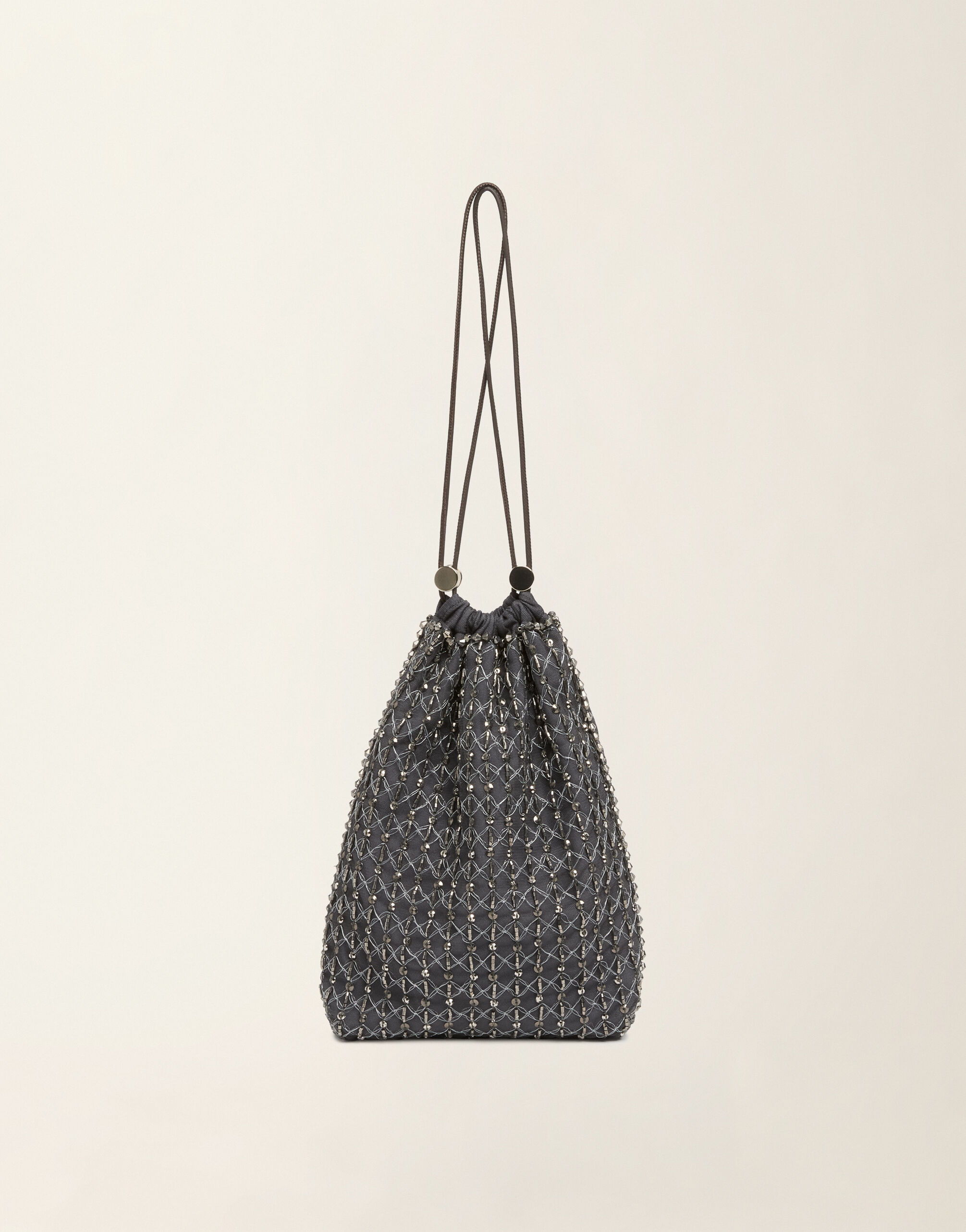 Moonlight embroidered pouch, charcoal Fabiana Filippi Moonlight embroidered pouch, charcoal Charcoal BGD226A946M4400000