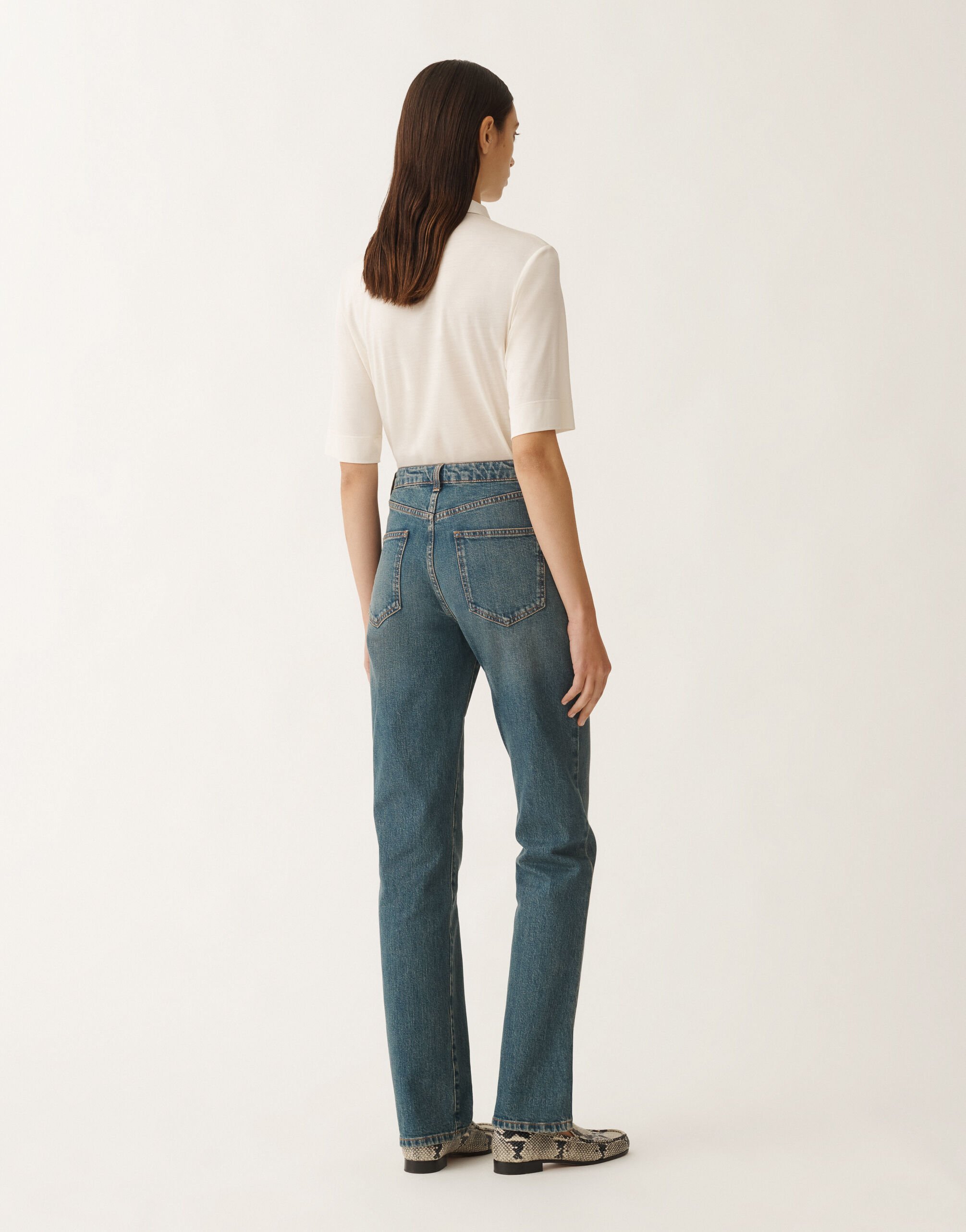 Fabiana Filippi Narni 5-pocket denim trousers, vintage blue BLUE PAD265F328L1820000