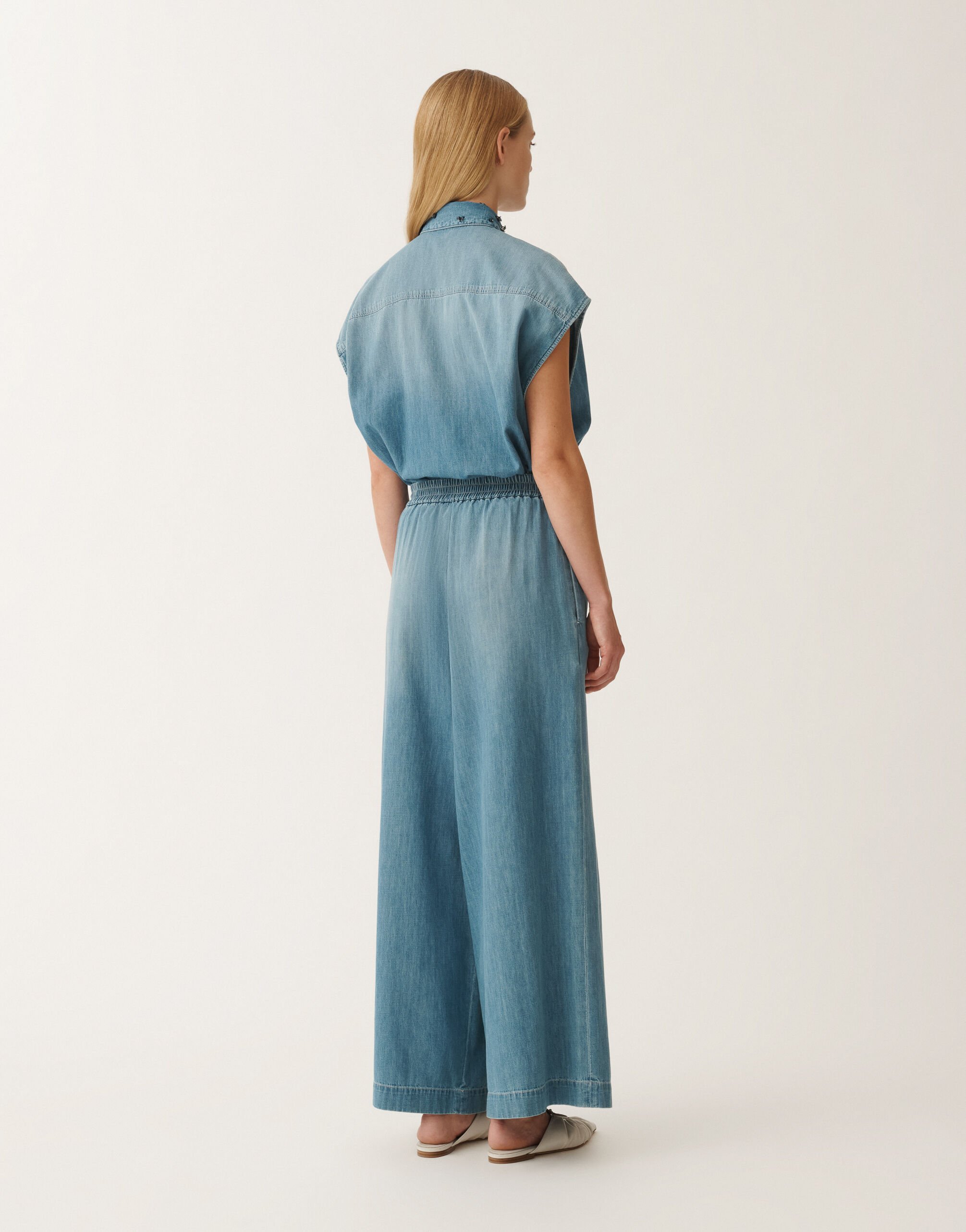 Fabiana Filippi Pantalon en chambray, bleu clair BLEU PAD275F386L3460000