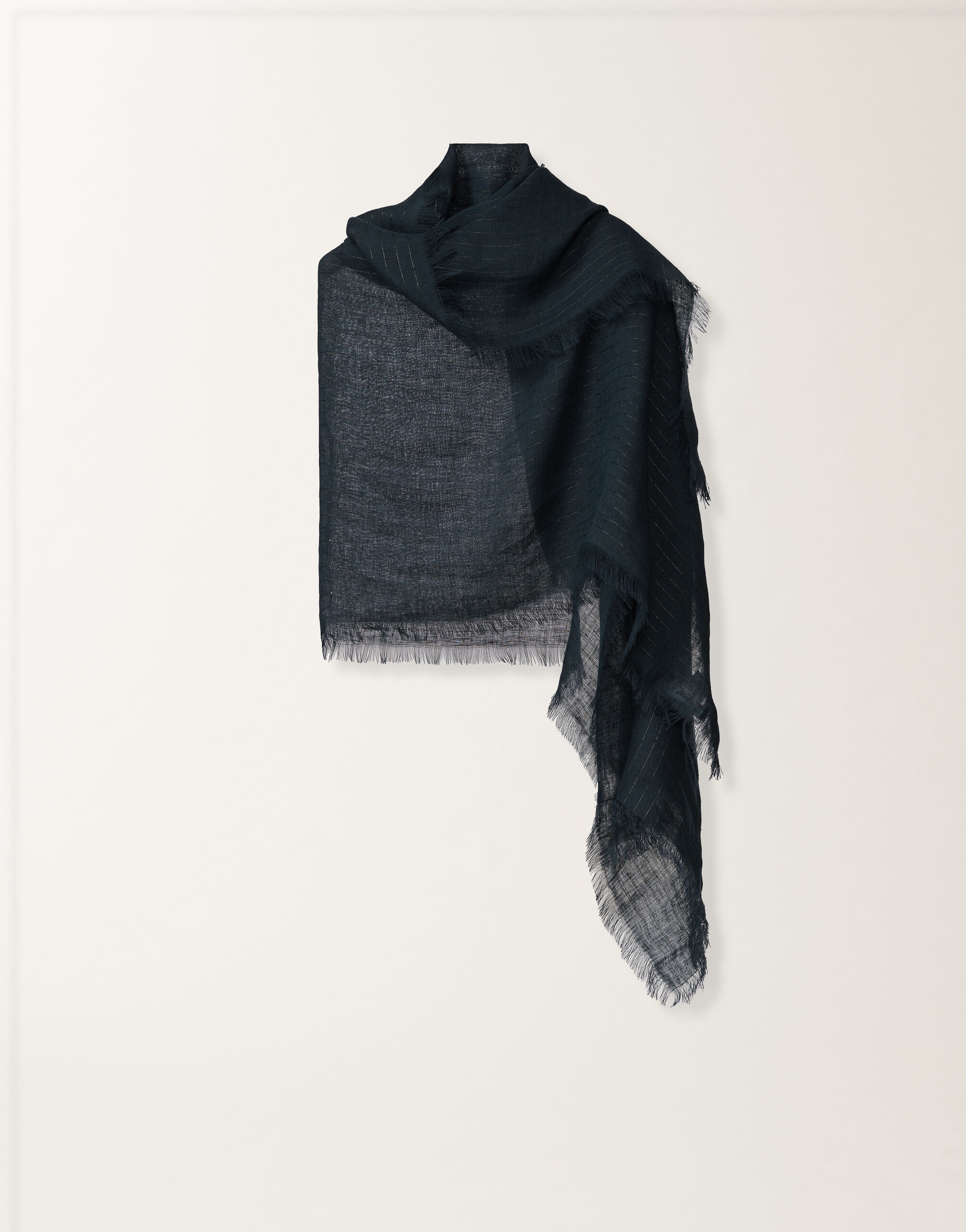 Fabiana Filippi Linen stole with sequins, midnight blue MIDNIGHT BLUE SAD276A945M0480000