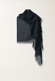Fabiana Filippi Linen stole with sequins, midnight blue MIDNIGHT BLUE SAD276A945M0480000