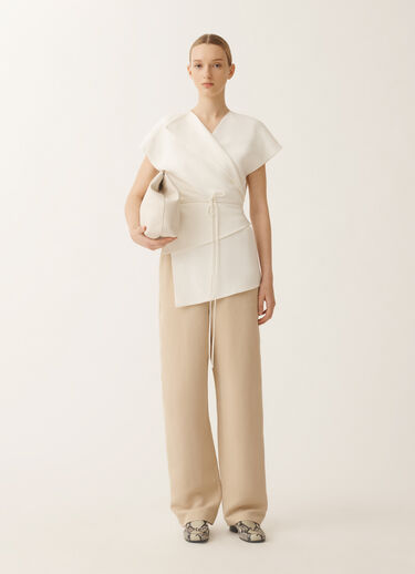 Fabiana Filippi Orvieto linen and viscose trousers, sand SAND PAD275F827D5440000