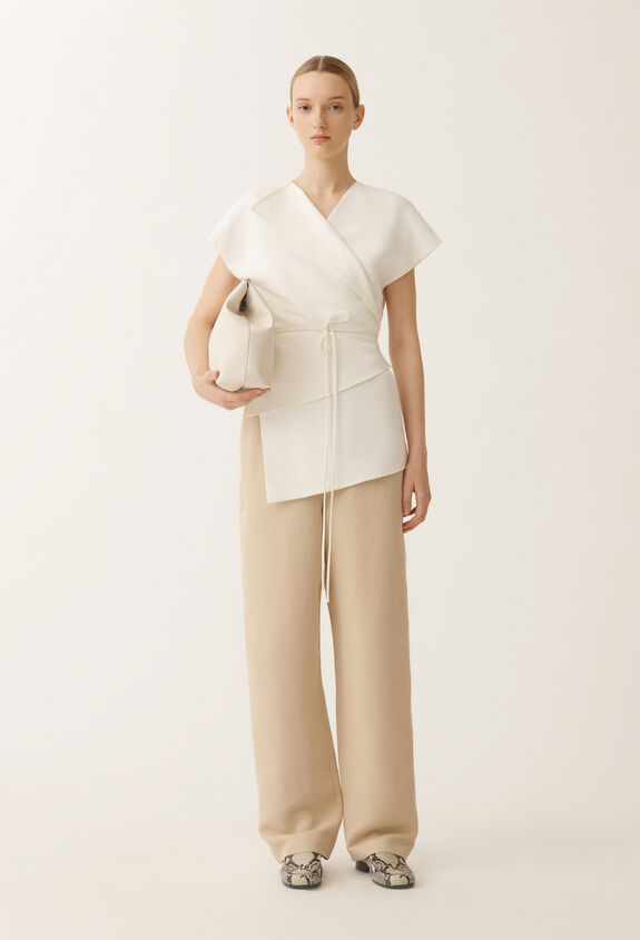 Fabiana Filippi Pantalon Orvieto en lin et viscose, sable SABLE PAD275F827D5440000