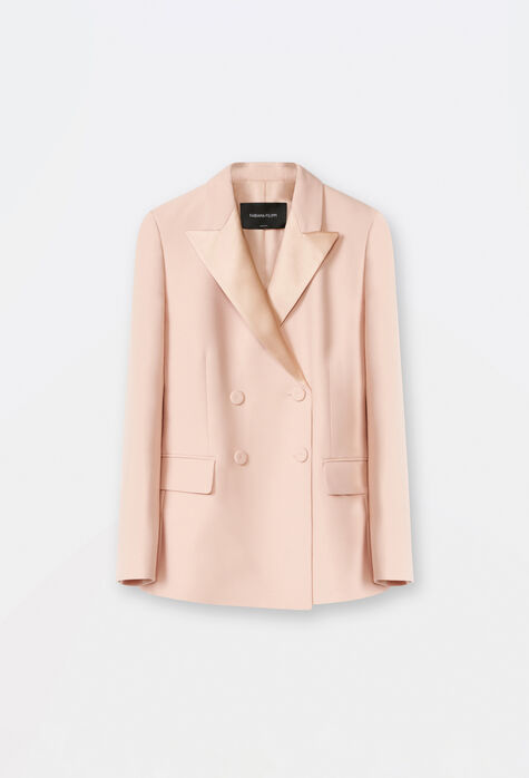 Fabiana Filippi Double-breasted wool and silk jacket, dusty pink GCD264F172I8880000