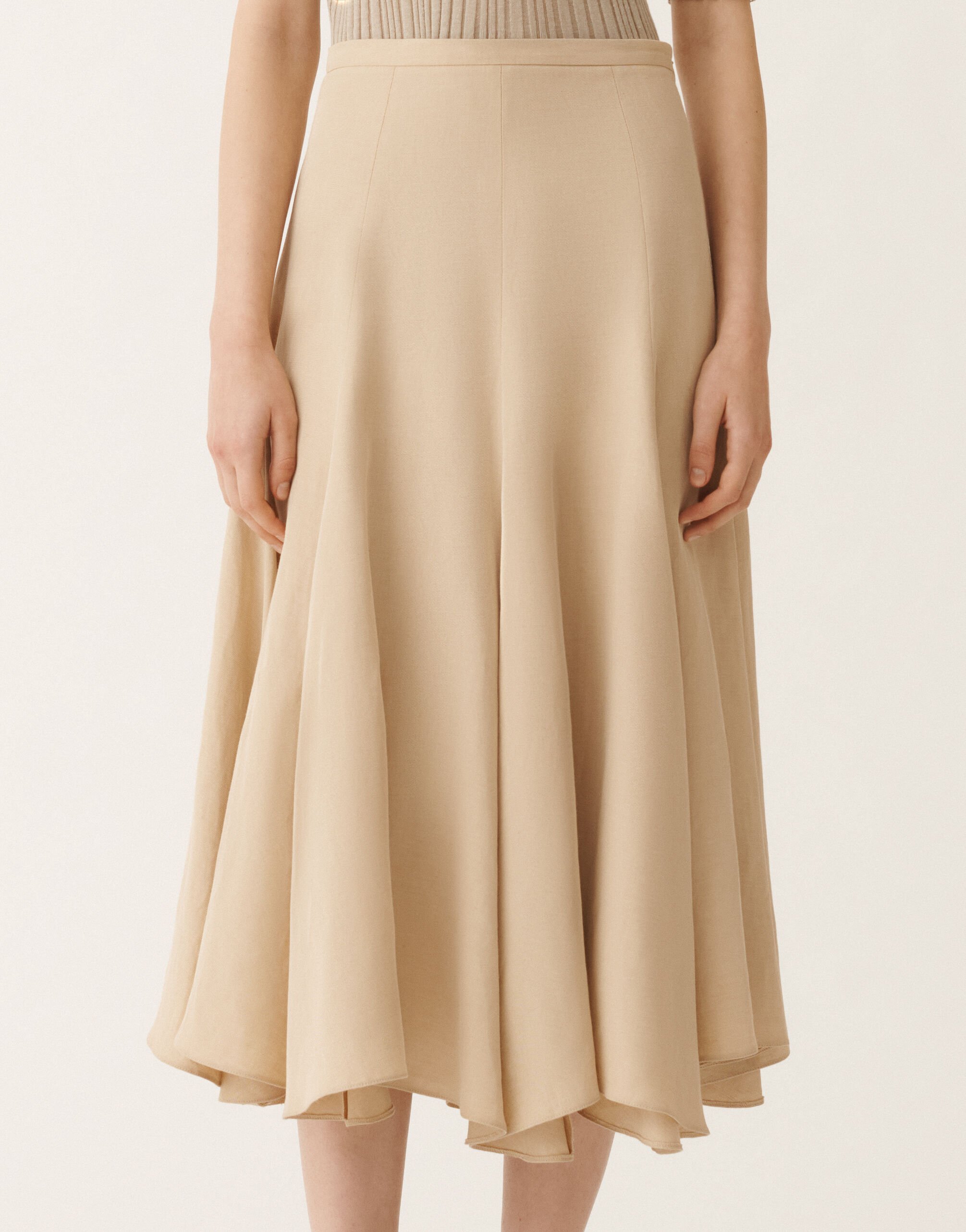 Fabiana Filippi Linen and viscose skirt, sand SAND GND275F840D5440000