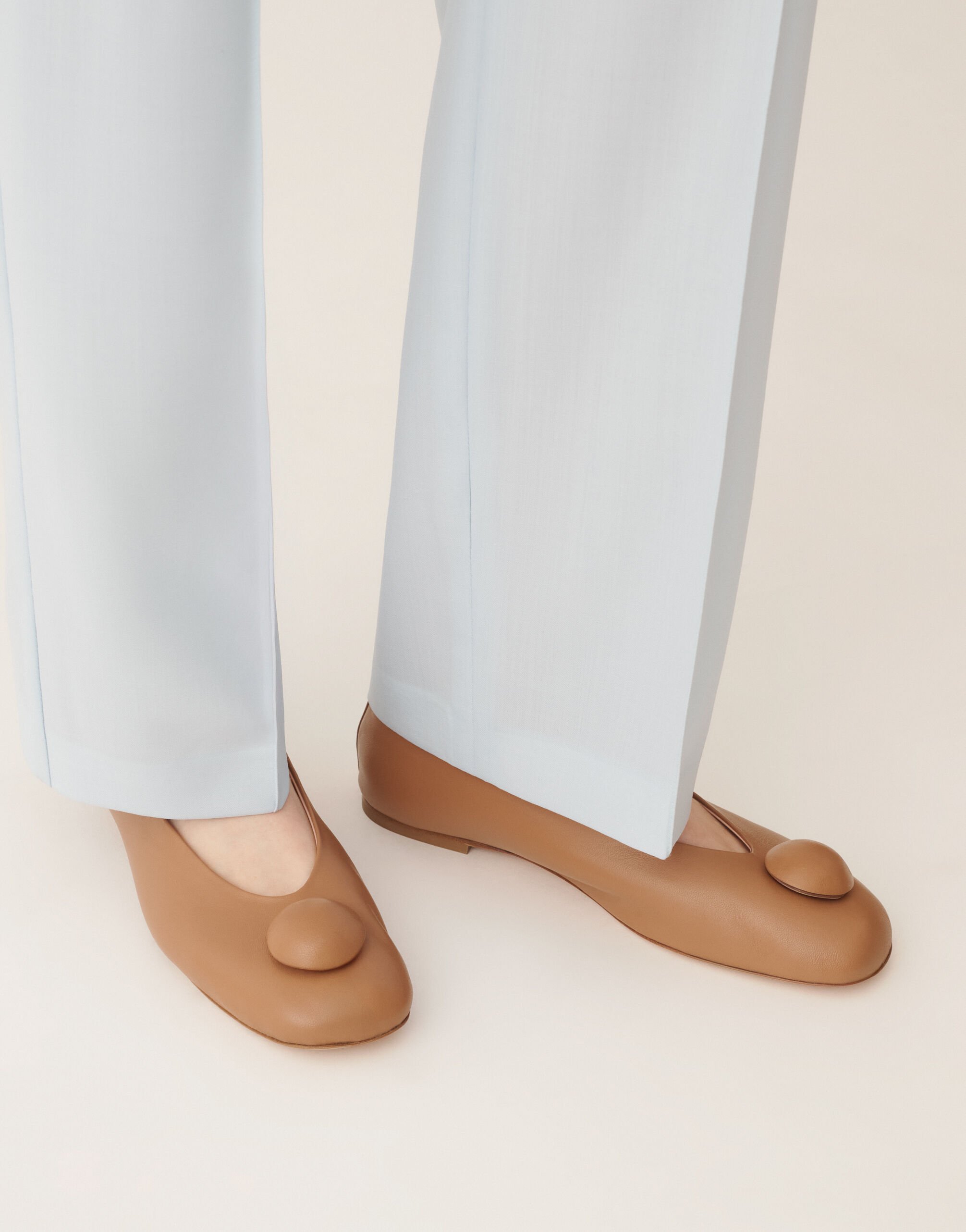 Fabiana Filippi Nappa leather ballet flat, leather sole Brown ASD266A807M0160000