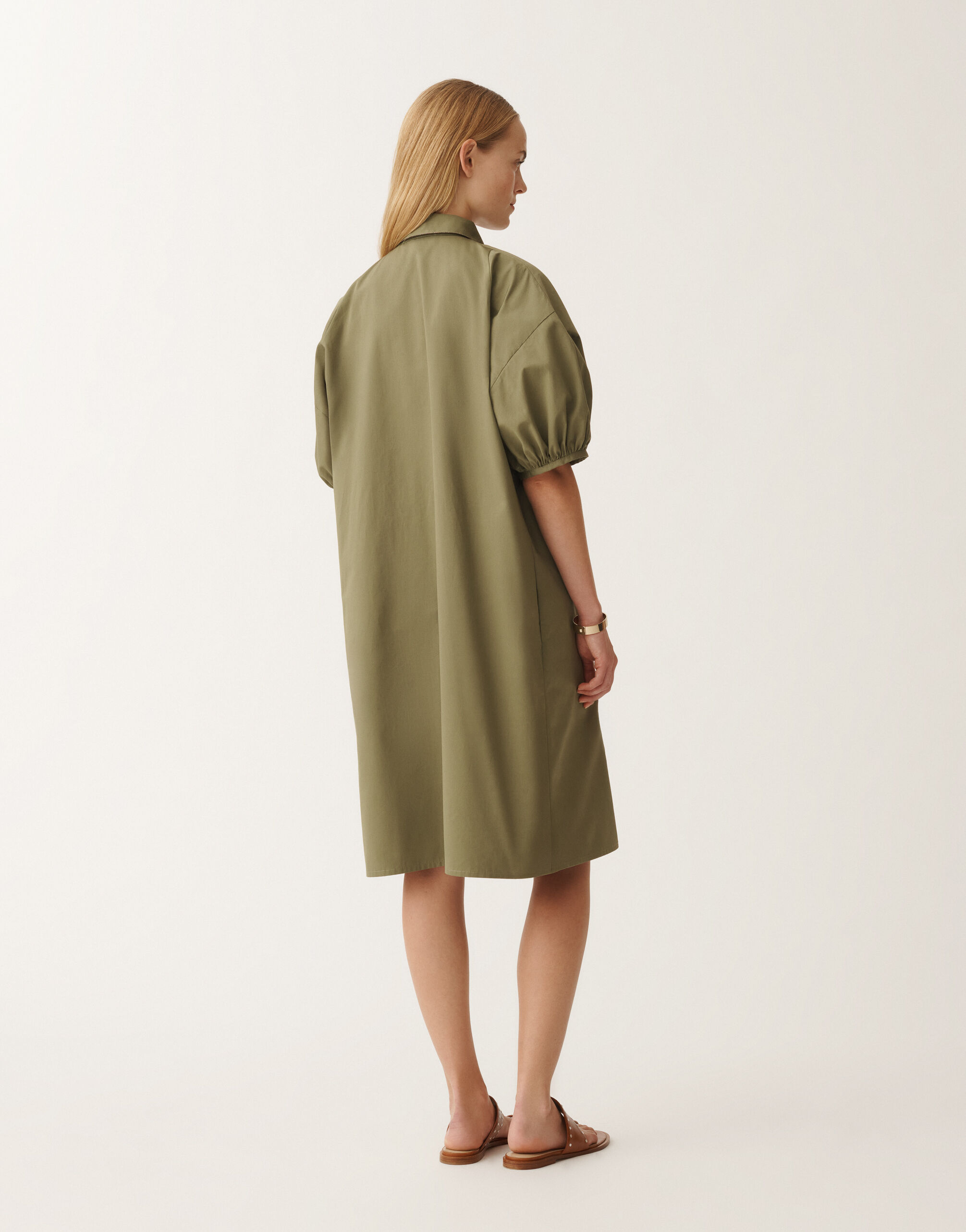 Fabiana Filippi Midi-Kleid aus Popeline, grasgrün GRÜN ABD275F750L3060000