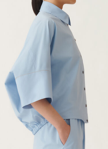 Fabiana Filippi Bluse aus Stretch-Popeline, hellblau HELLBLAU CADC02F356H5450000