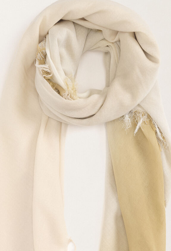 Fabiana Filippi COTTON BLEND FADING PRINT SCARF YELLOW SAD265A800L2030000