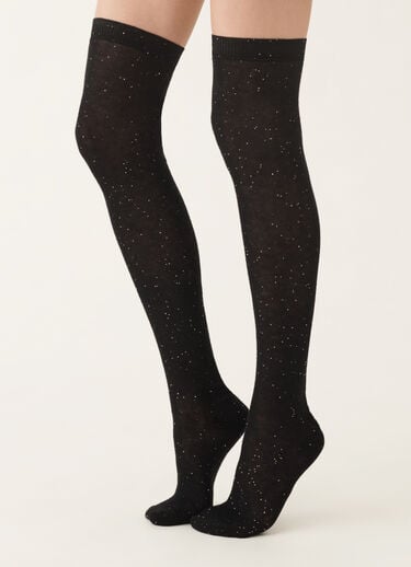 Fabiana Filippi Wool socks with sequins, black BLACK SAD215A862L5570000