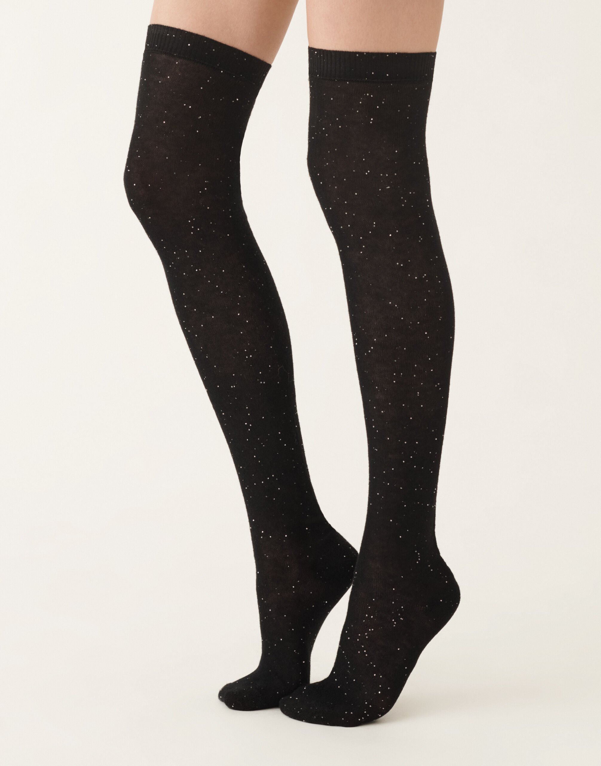Fabiana Filippi Wool socks with sequins, black BLACK SAD215A862L5570000