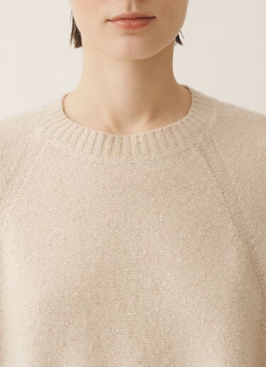 Fabiana Filippi Cape aus Wolle und Seide mit Pailletten, seilbraun Beige MAD215F067D2960000
