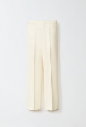 Fabiana Filippi Wool twill trousers, raffia WHITE PAD264F272I8880000