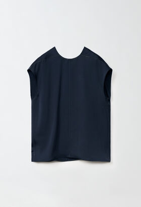 Fabiana Filippi Fluid viscose top, midnight blue GREY TPD214F403I0560000
