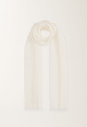 Fabiana Filippi CASHMERE FRINGED SCARF SAND SAD265A803L2740000