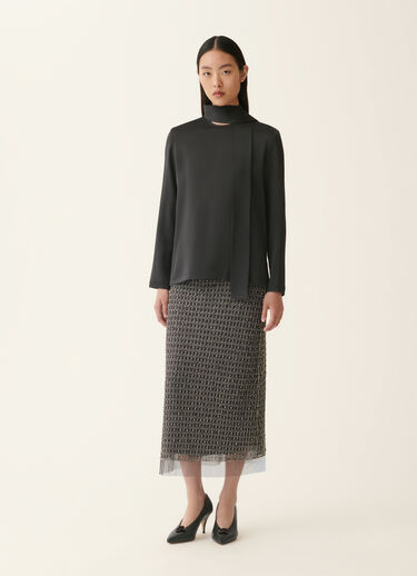 Enver satin top, charcoal Fabiana Filippi Enver satin top, charcoal Charcoal TPD226F682M4650000