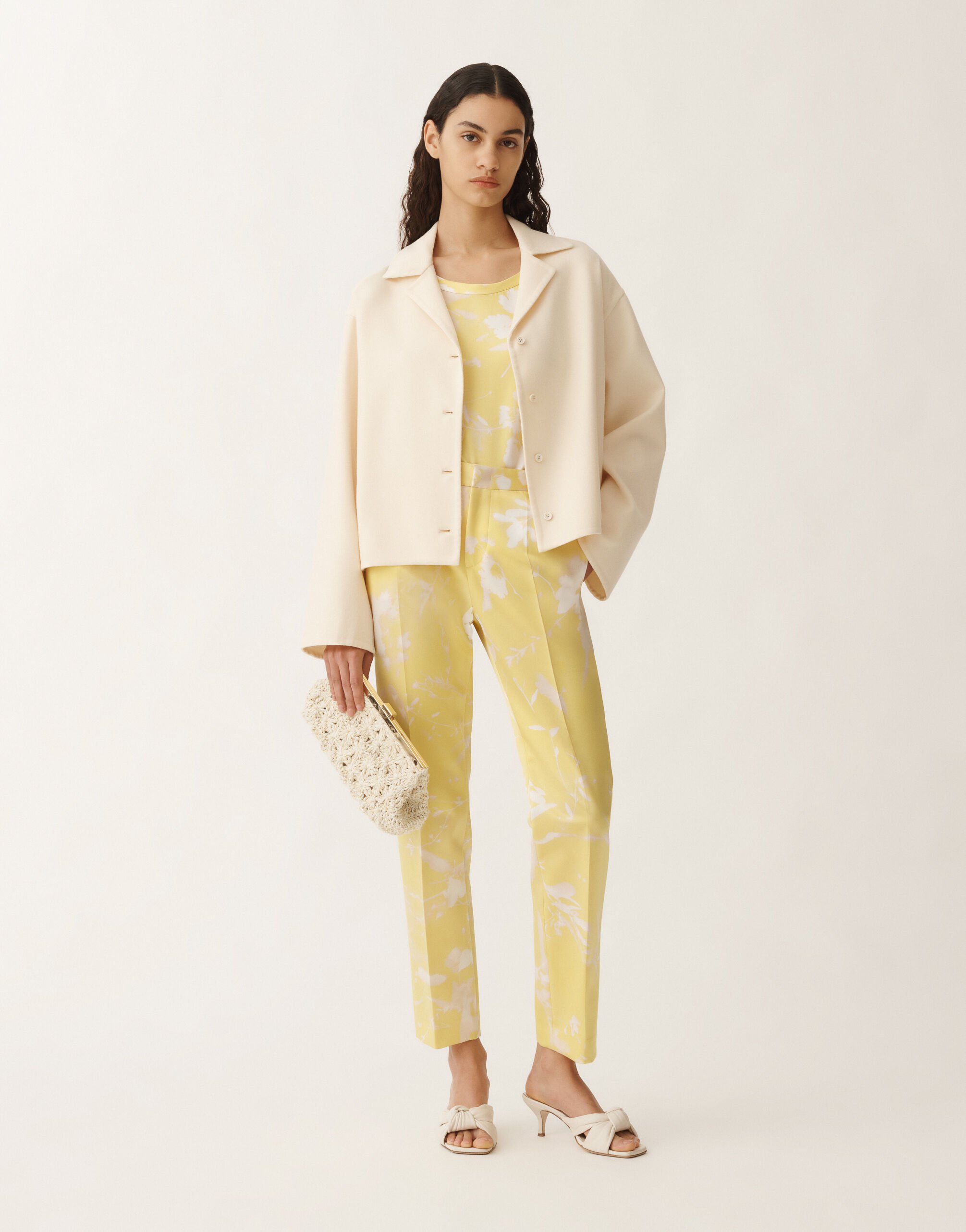Fabiana Filippi Jacke aus Double-Gewebe aus Wolle, vanillefarben WEISS CTD265F225D8040000