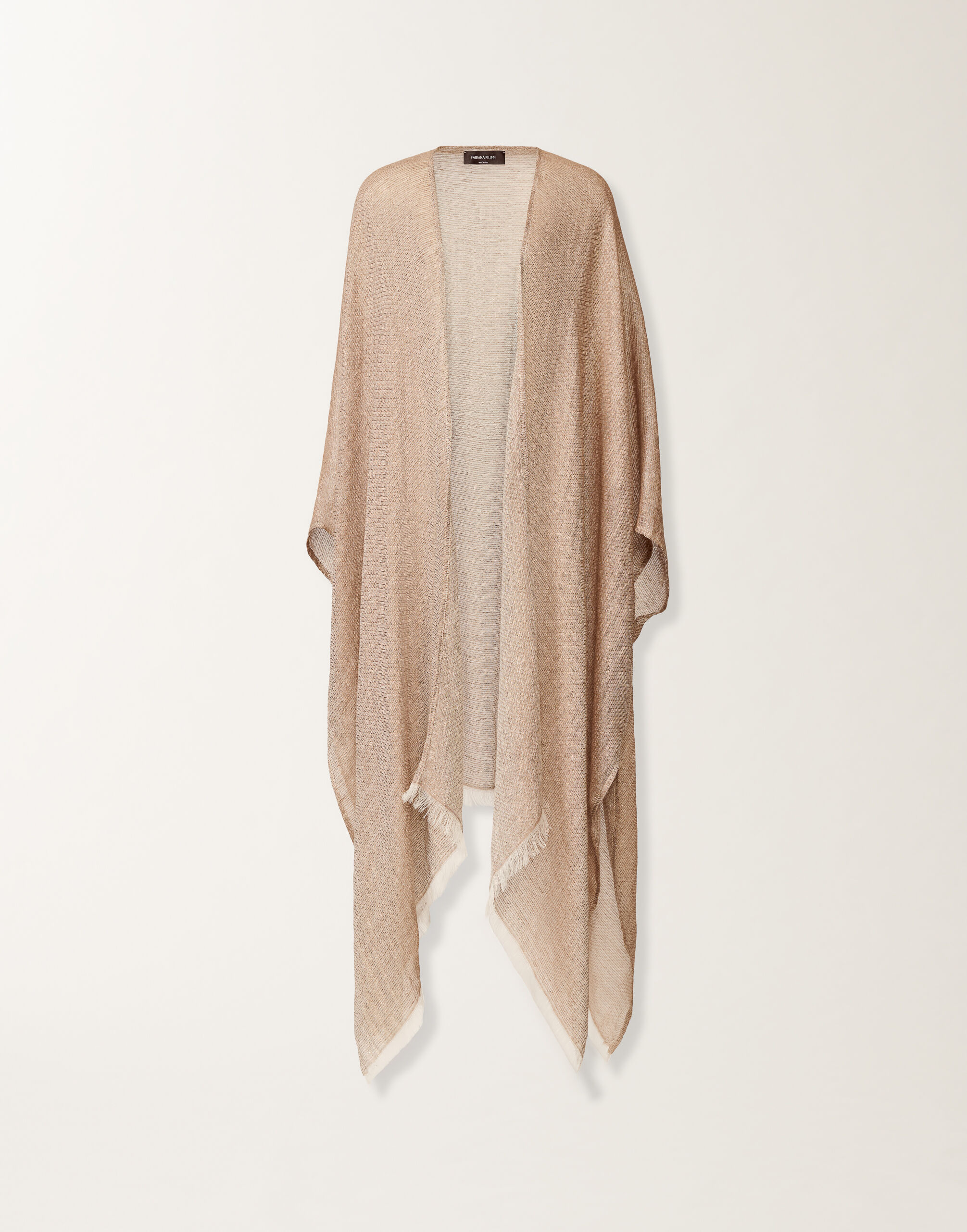 Linen and viscose kaftan with lurex, wicker Fabiana Filippi Linen and viscose kaftan with lurex, wicker WICKER SAD276A948M0460000