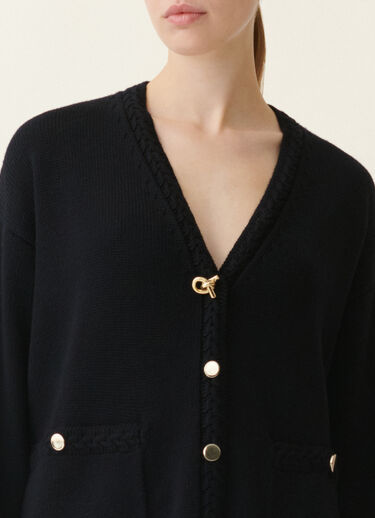 Cardigan en laine mérinos, bleu nuit Fabiana Filippi Cardigan en laine mérinos, bleu nuit Bleu nuit MAD216F063D4620000