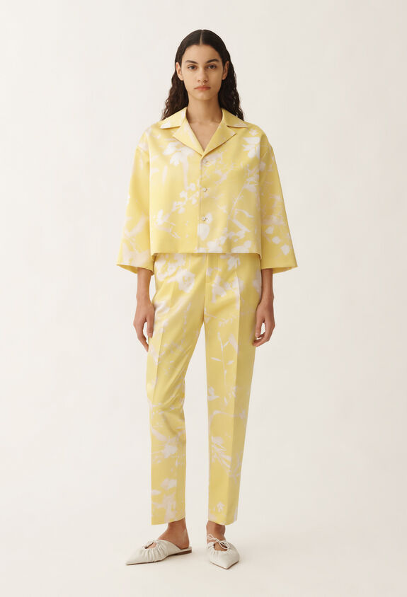 Fabiana Filippi Tilia-print silk jacket, cedar YELLOW GCD265F232D8270000