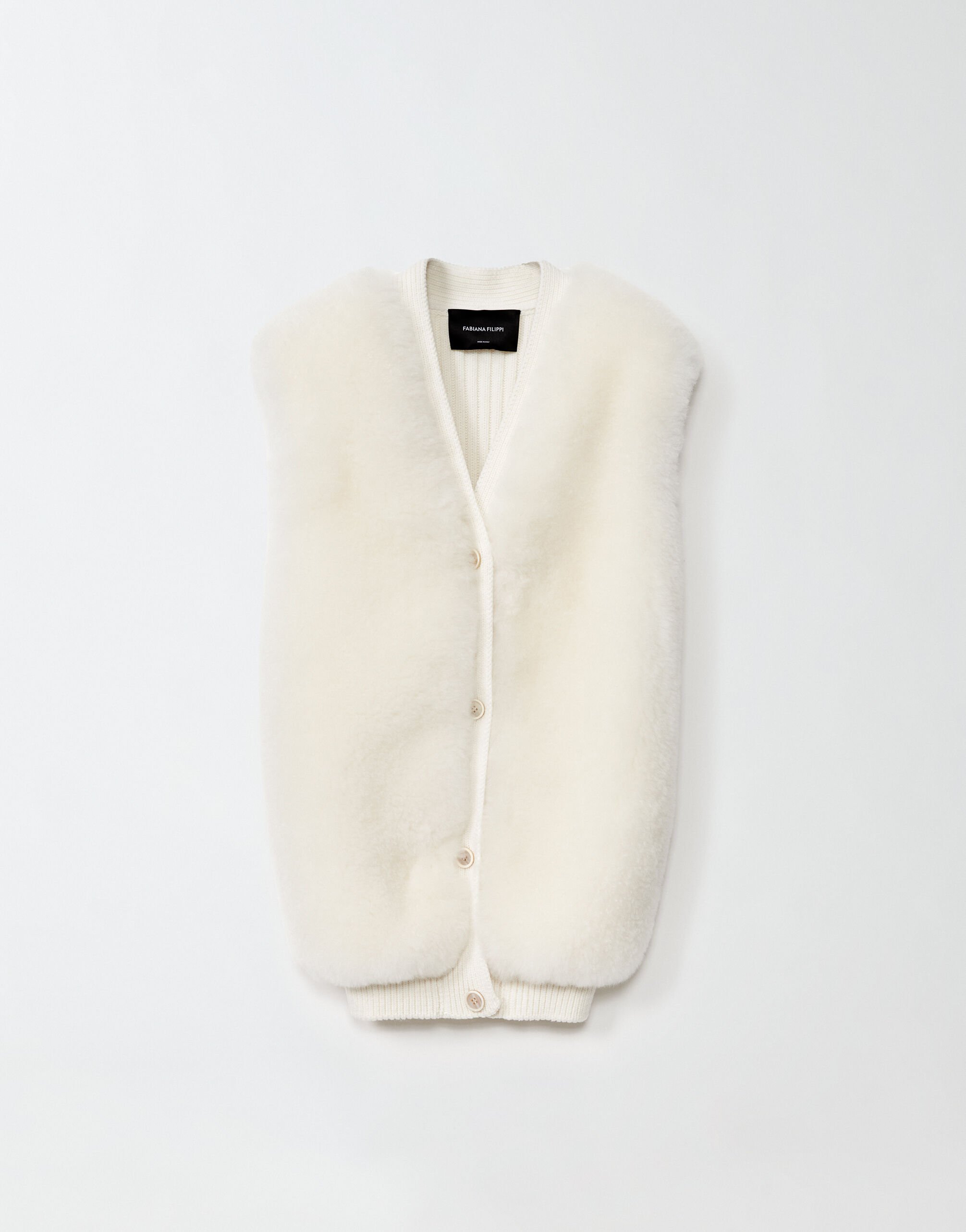 White fluffy gilet cheap
