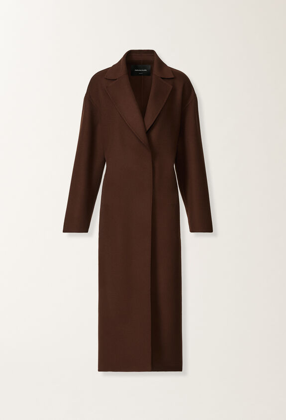 Fabiana Filippi Double wool coat, ebony BROWN CTD215F235L5090000