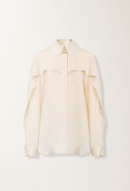 Fabiana Filippi Camicia in crepe de chine, burro Bianco CAD266F315D9430000