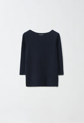 Fabiana Filippi Wool and cotton sweater, midnight blue WHITE MAD264F031N9000000