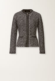 Fabiana Filippi Dark blue sequin tweed jacket with a denim effect Blue GCD266F206L7410000