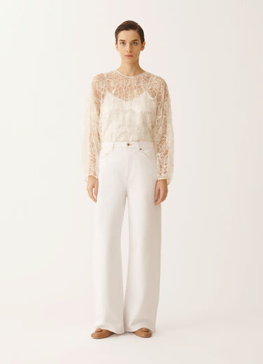 Fabiana Filippi Pantalone in denim, bianco WHITE PAD276F342M1380000