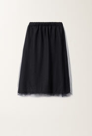Fabiana Filippi Linen and viscose skirt, midnight blue BLUE GND275F848L3540000