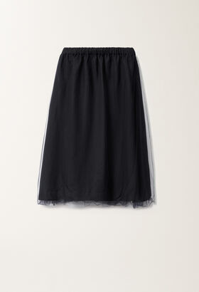Fabiana Filippi Linen and viscose skirt, midnight blue BLUE MAD275F053D2730000
